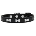 Mirage Pet Products White Bow Widget Dog CollarBlack Size 14 631-6 BK14